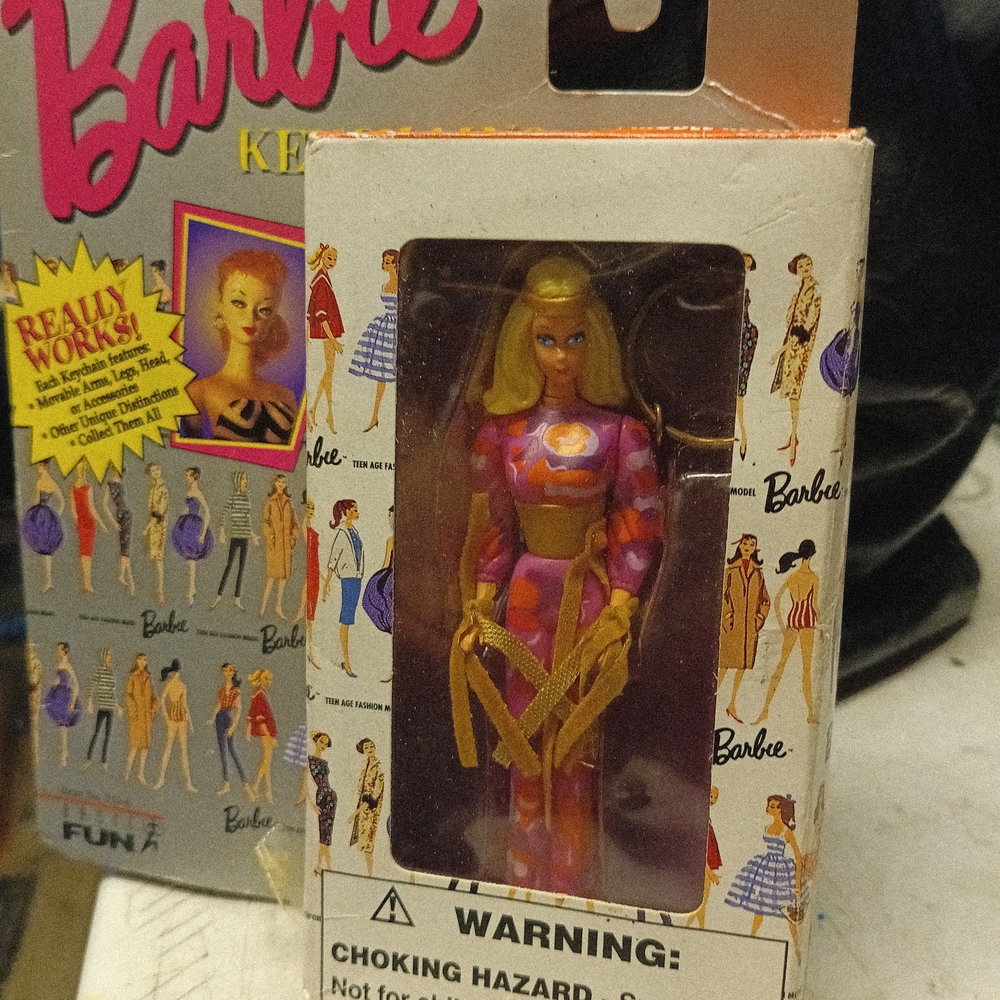 Barbie Keychain in Pink and Gold Outfit